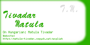 tivadar matula business card